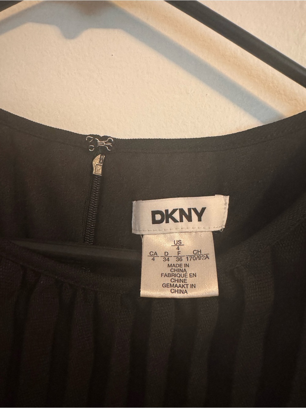DKNY Black Pleated Tie-Waist Mini Dress - Picture 3 of 5